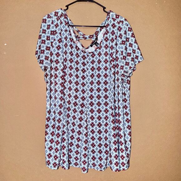 Roz & Ali Women's Blouse Purple Graphic Boho Floral Top - Size 2XL - Picture 5 of 8